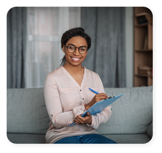 woman smiling