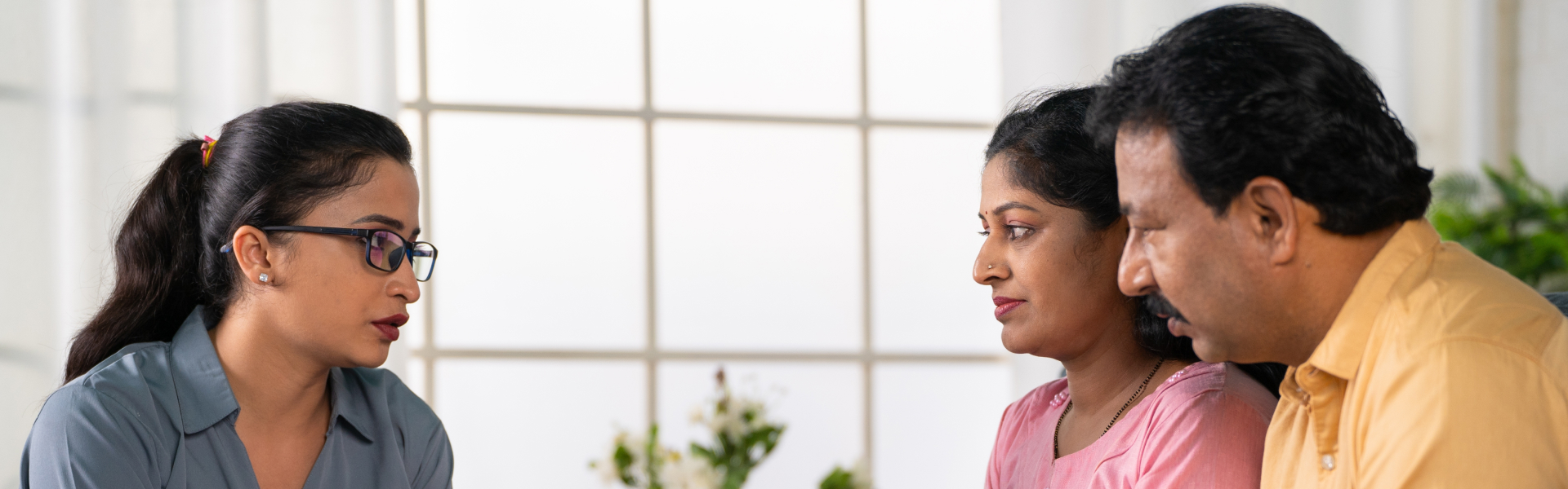 a couple talking to a psychologists